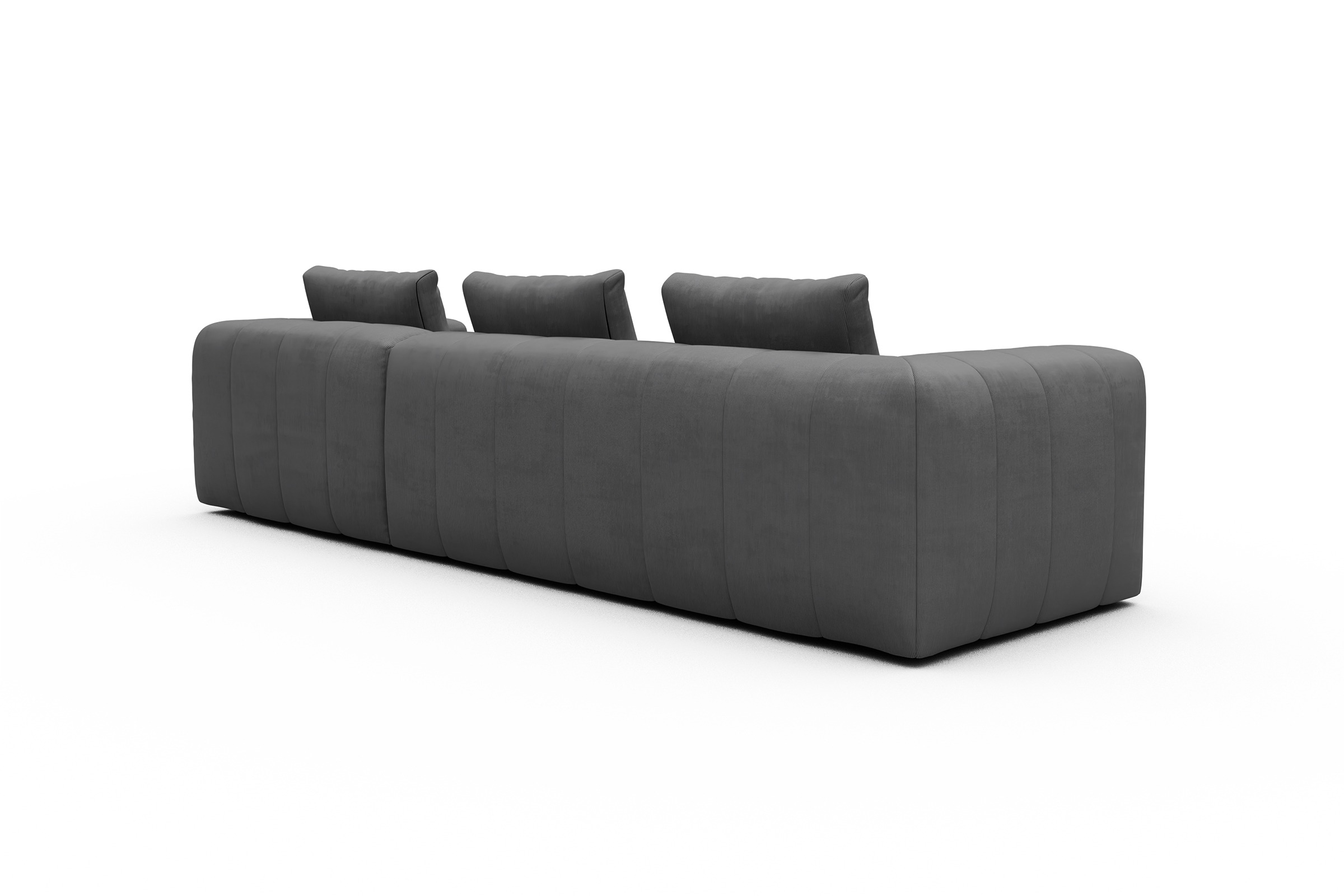 Ecksofa Hugo 2,5-Sitzer Armlehne links mit Chaiselongue Cordufine-Grey