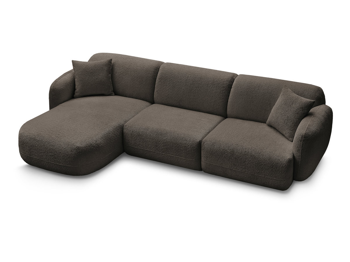 Bobochic Anda Ecksofa 292 × 163 cm Chenille Braun Ecke links