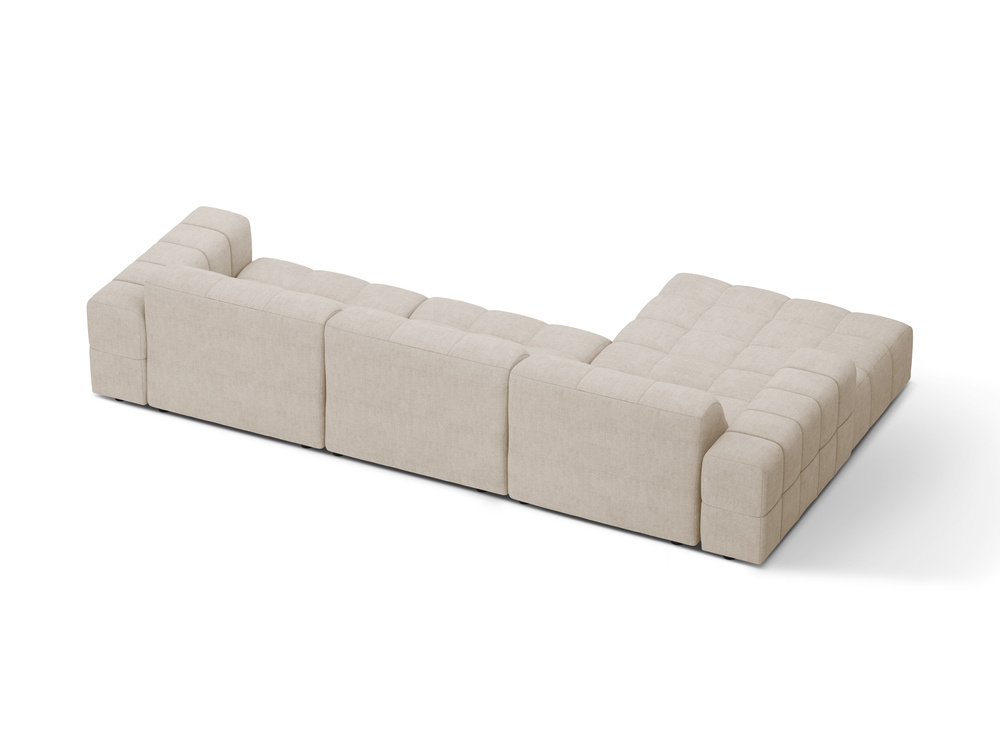 Cosmopolitan Design Ecksofa Chicago 4-Sitzer Chenille Eden Helles Beige Links