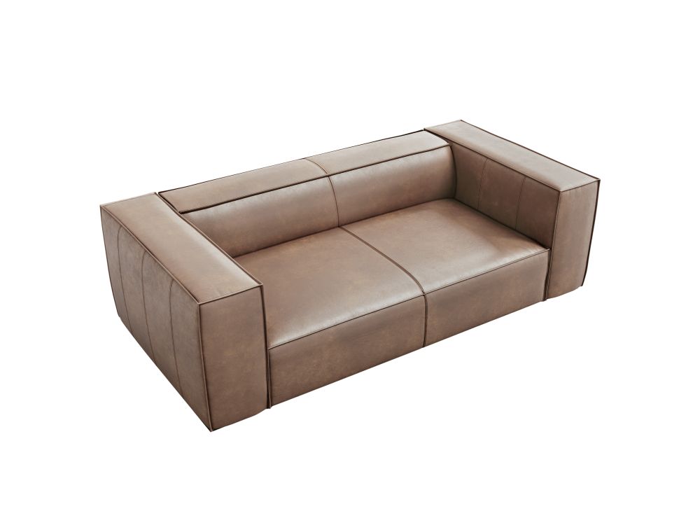 Cosmopolitan Design Sofa Turin 2-Sitzer Leder Granada Dunkelbeige