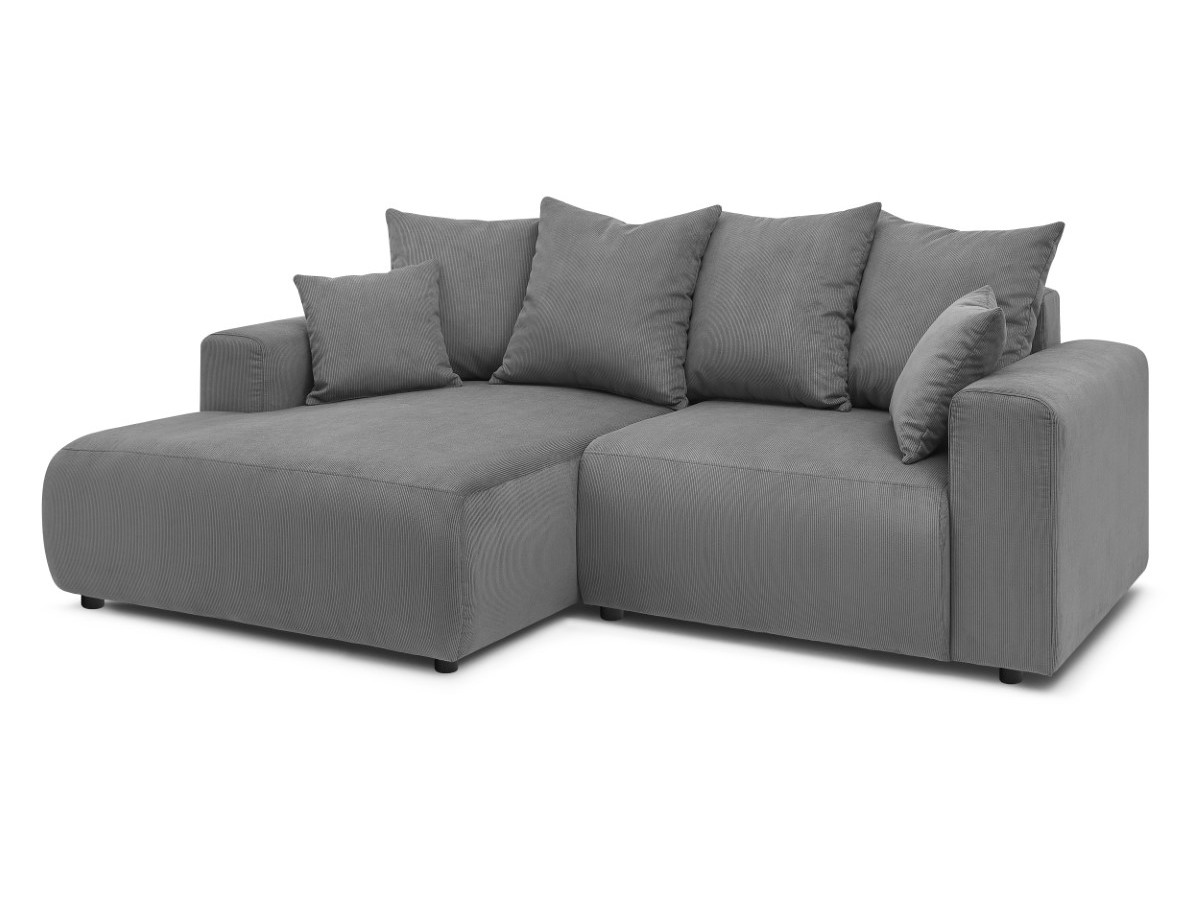 Bobochic Enjoy Ecksofa Cordsamt Dunkelgrau Ecke links