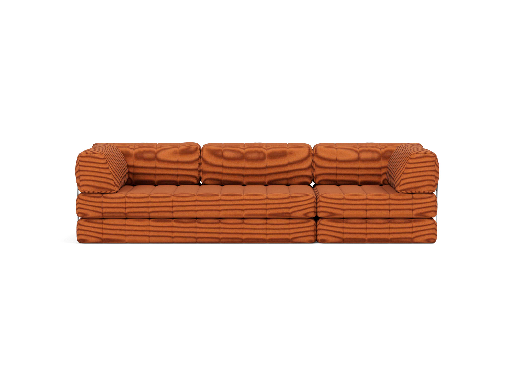 Schlafsofa CozyPad Grand mit Armlehnen Kord Corduroy 595-Burnt-Orange