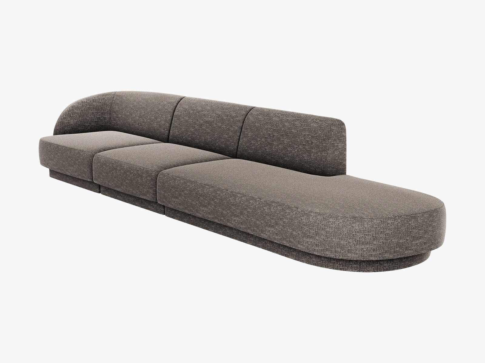 Micadoni Sofa Miley 4-Sitzer Rechts Chenille Haga Grau