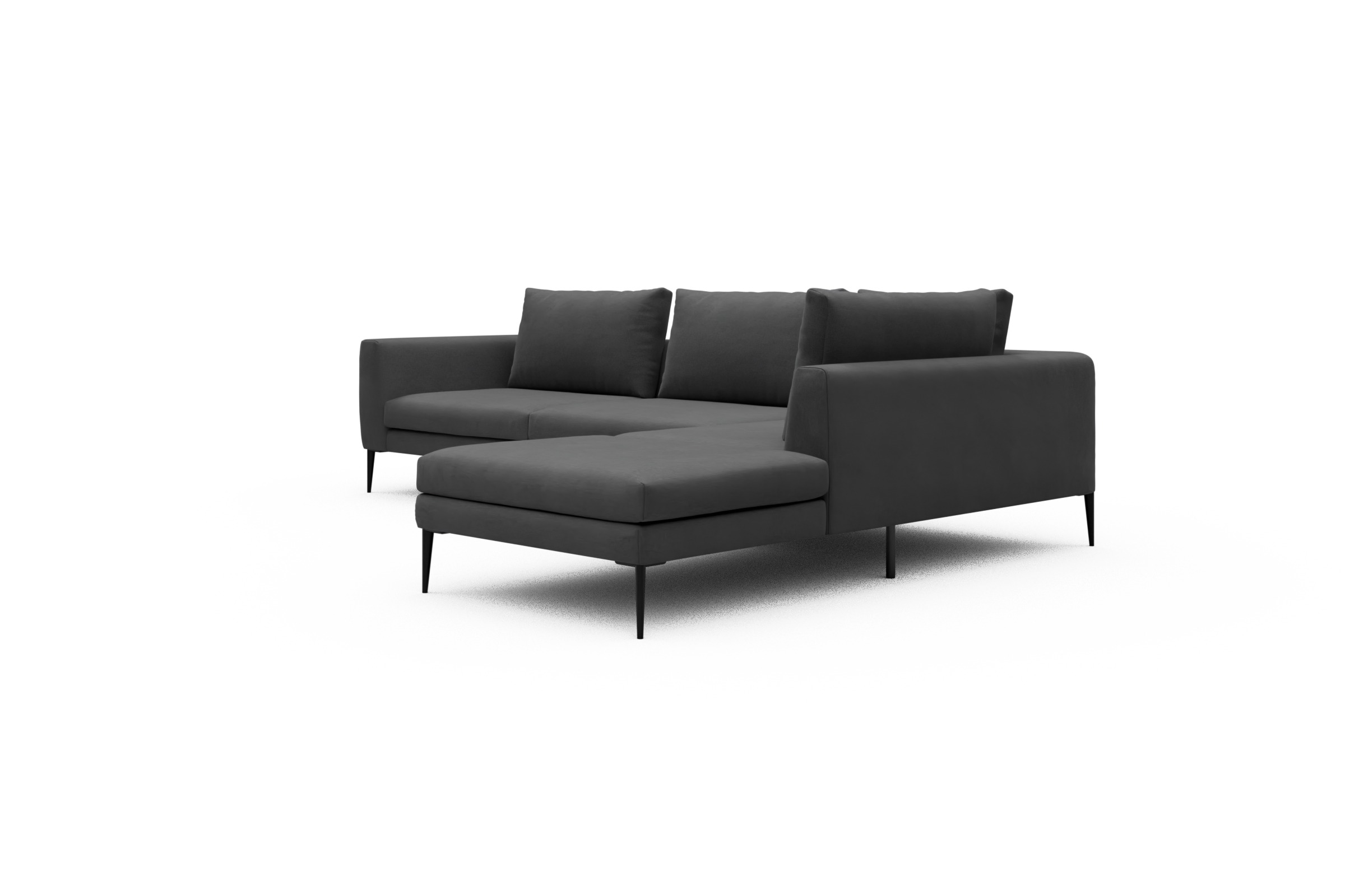 Ecksofa Paul Relax-Ecke links mit 3-Sitzer Satya-Zinc