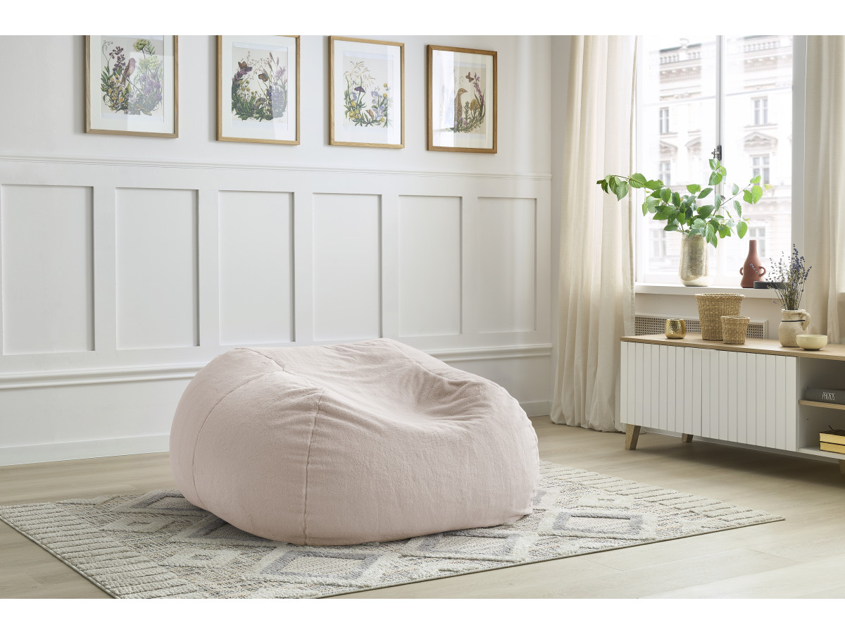 Bobochic Meribel Pouf Kunstfell Rosa