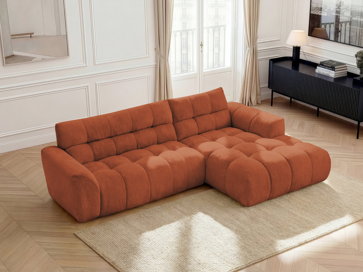 Bobochic Jaya Ecksofa Chenille Orange Ecke rechts