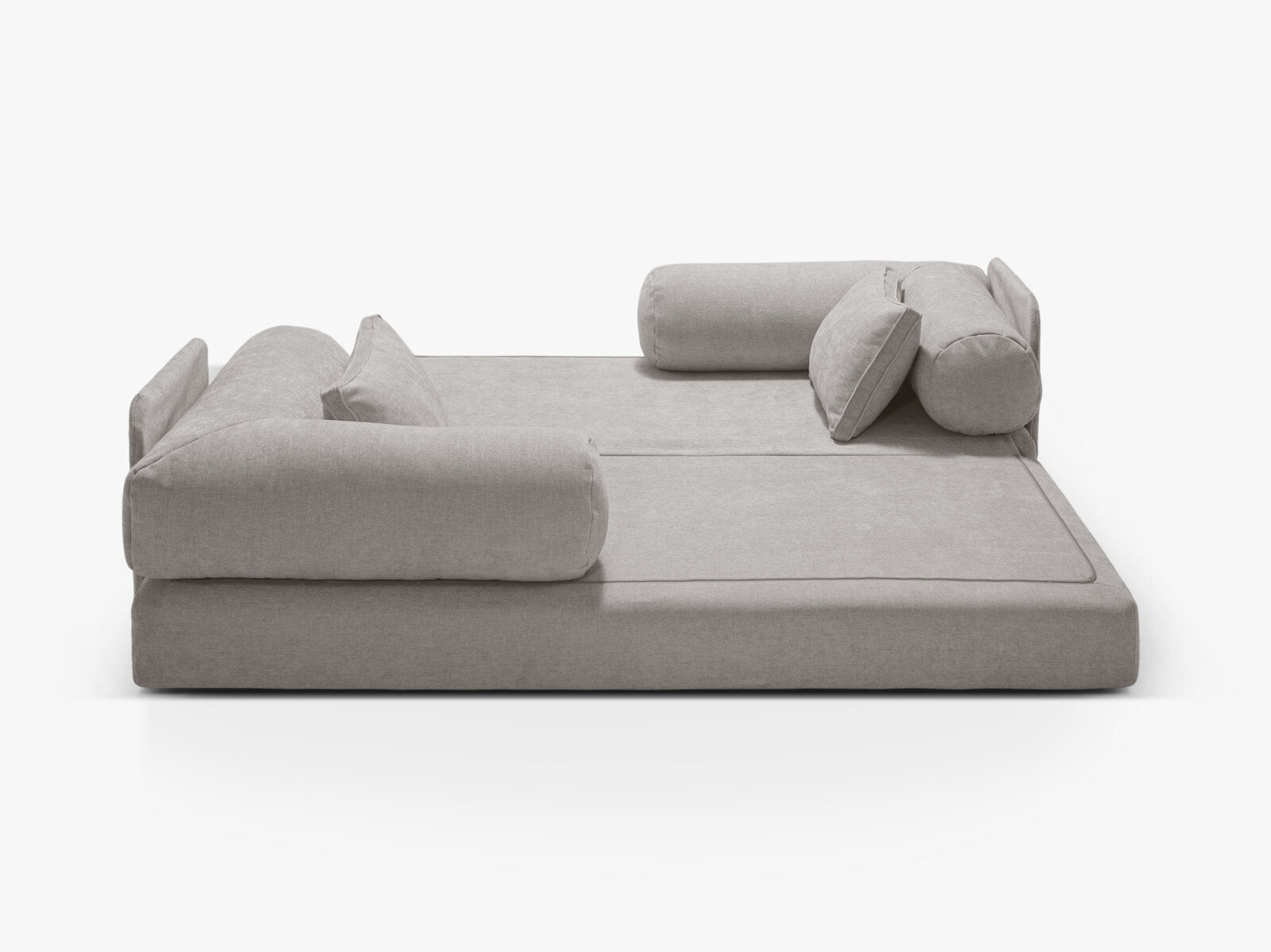 Micadoni Sofa Dreamy 3-Sitzer mit Schlaffunktion Strukturierter Stoff Liberty Hellgrau