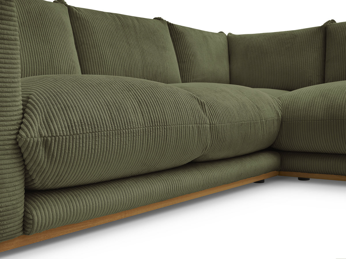 Bobochic Ernest Ecksofa mit Pouf Cordsamt Grün