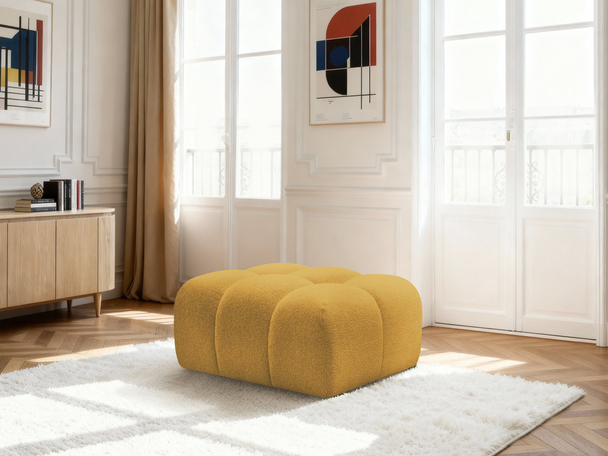 Bobochic Melisse Pouf Melange-Stoff Gelb