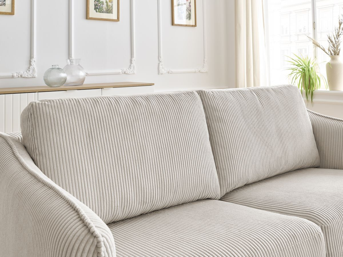 Bobochic Lenny Schlafsofa 3-Sitzer Cordsamt Beige