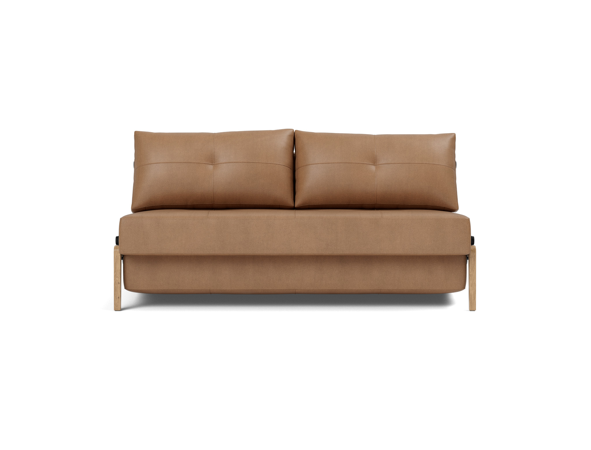 Schlafsofa Cubed 160 Lederoptik Faunal 551-Brown Beine Eiche