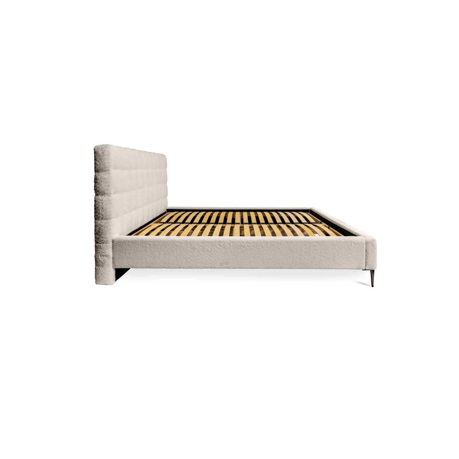 Polsterbett Tano Boucle 140x200 mit Metallrahmen Euphoria 02 Cream