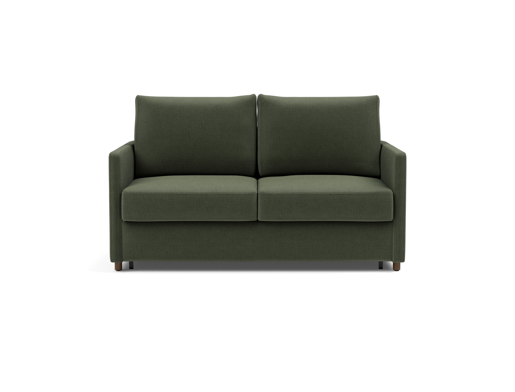 Schlafsofa Neah mit Slim-Armlehnen 140 Chenille Esina 413-Olive-Green