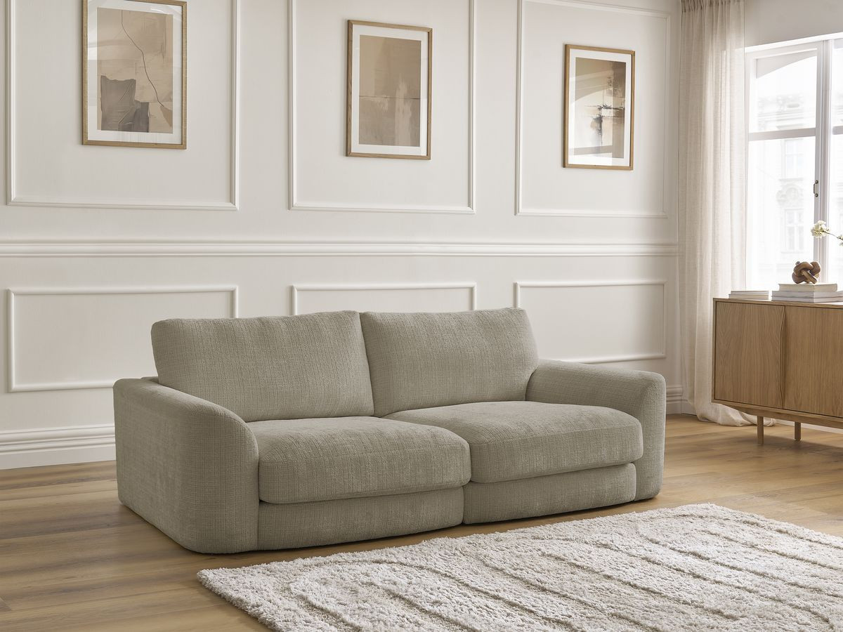 Bobochic Leonore Sofa 3-Sitzer Strukturstoff Taupe