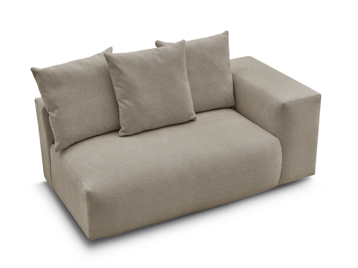 Bobochic Voltaire Sofamodul 2-Sitzer 178 × 100 cm Melange-Stoff Taupe Ecke rechts