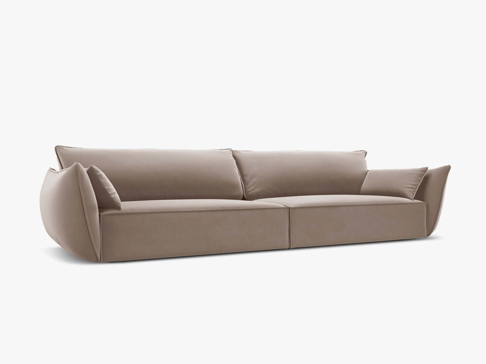 Micadoni 4-Sitzer Sofa Kaelle Samt Cappuccino