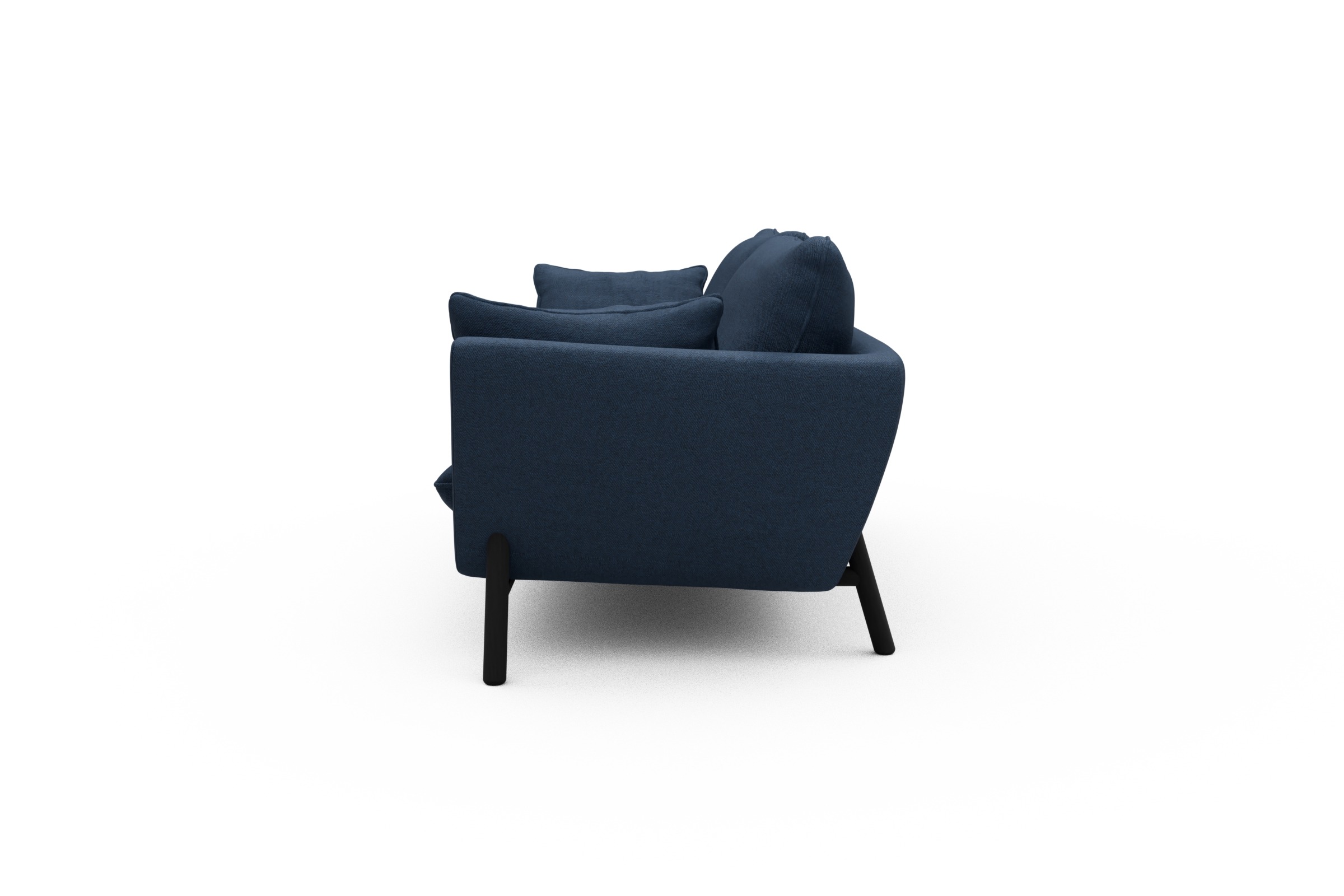 Sofa Emil 3-Sitzer Beinfarbe Eiche Schwarz Weda-Blue