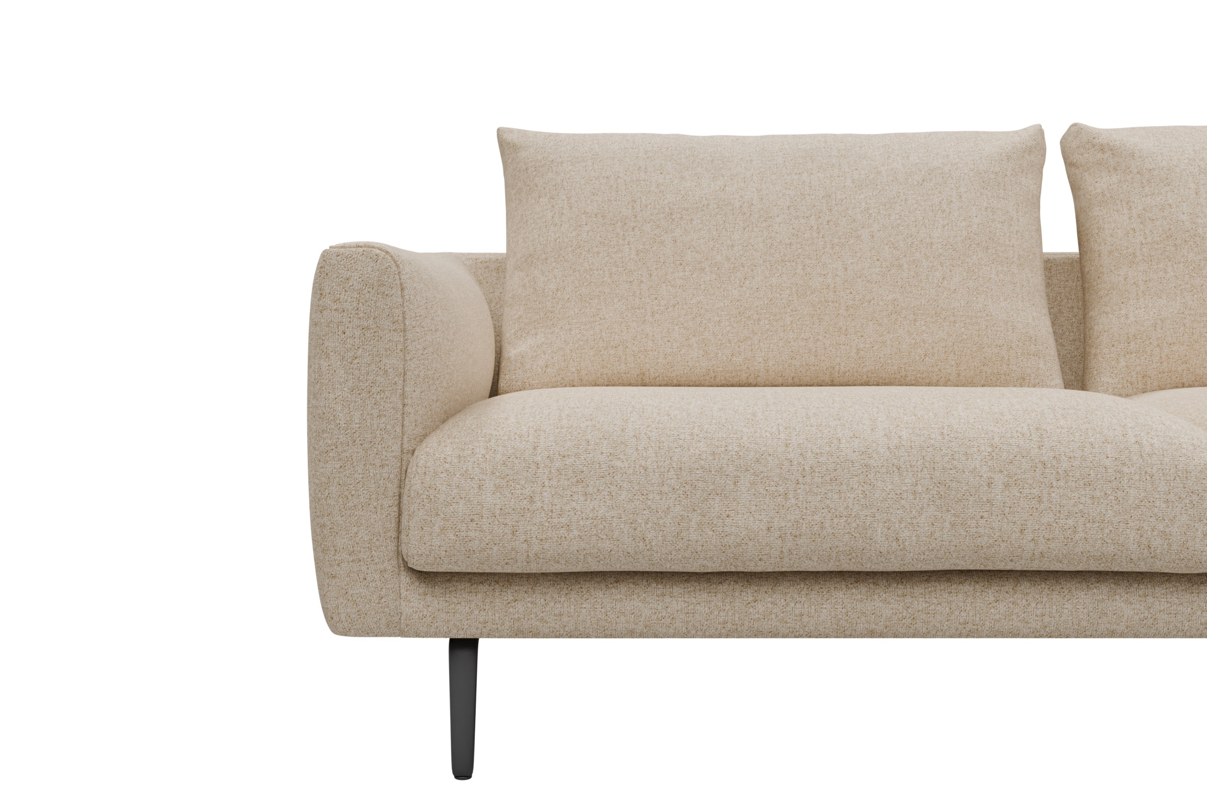 Ecksofa Karl Chaiselongue rechts mit 2,5-Sitzer Casone-Natural-Beige