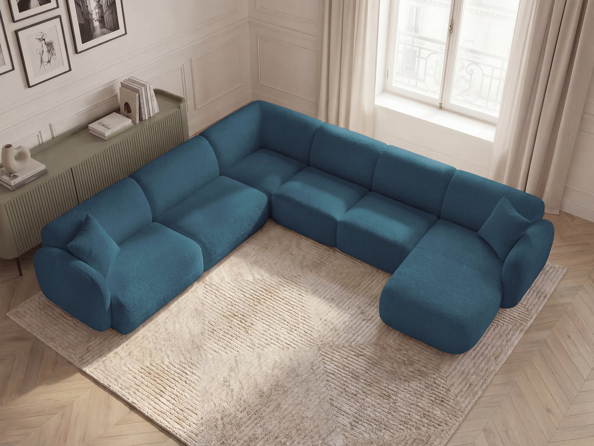 Bobochic Anda Wohnlandschaft Chenille Hellblau Ecke links