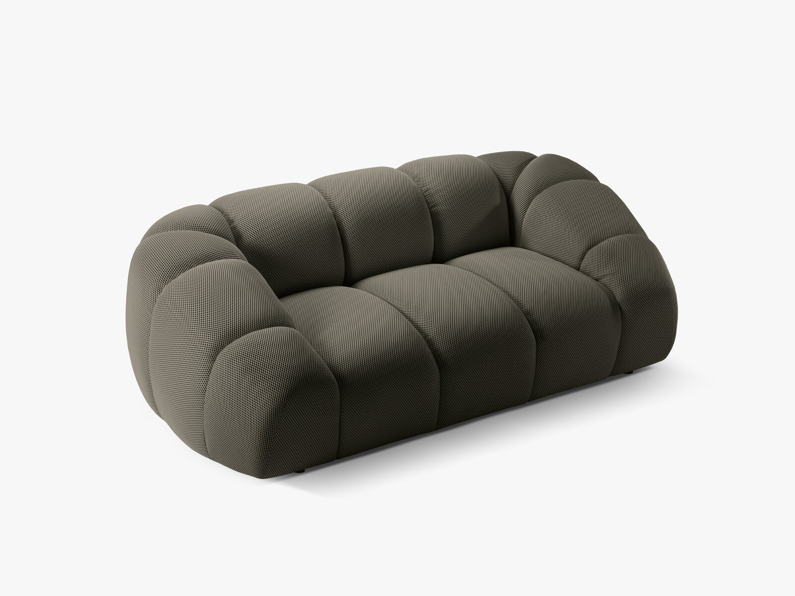 Micadoni Sofa Diana 2-Sitzer 3D-Stoff Stahl