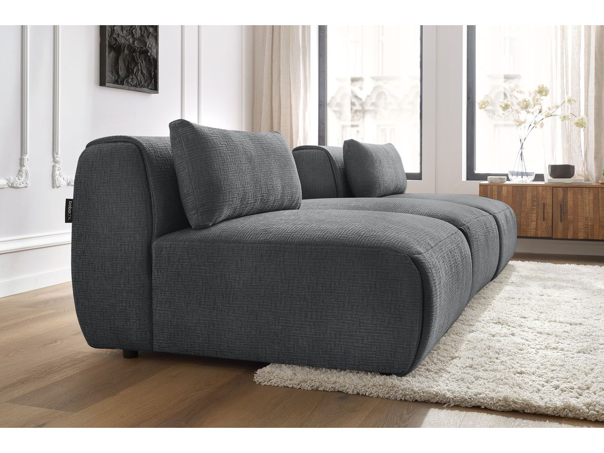 Bobochic Jeanne Sofa 3-Sitzer Strukturstoff Dunkelgrau
