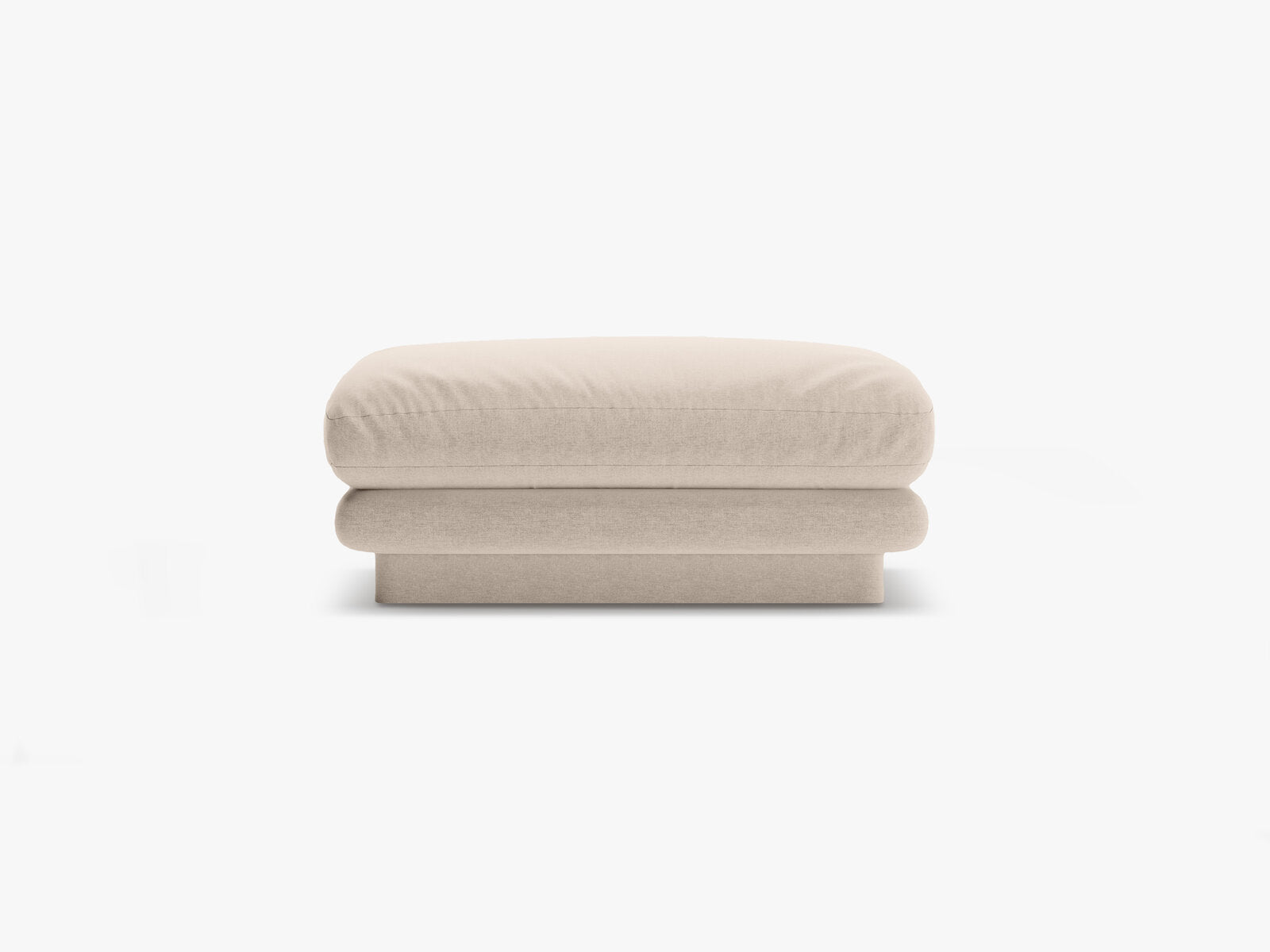 Micadoni Hocker Torino 1-Sitzer Strukturierter Stoff Helles Beige