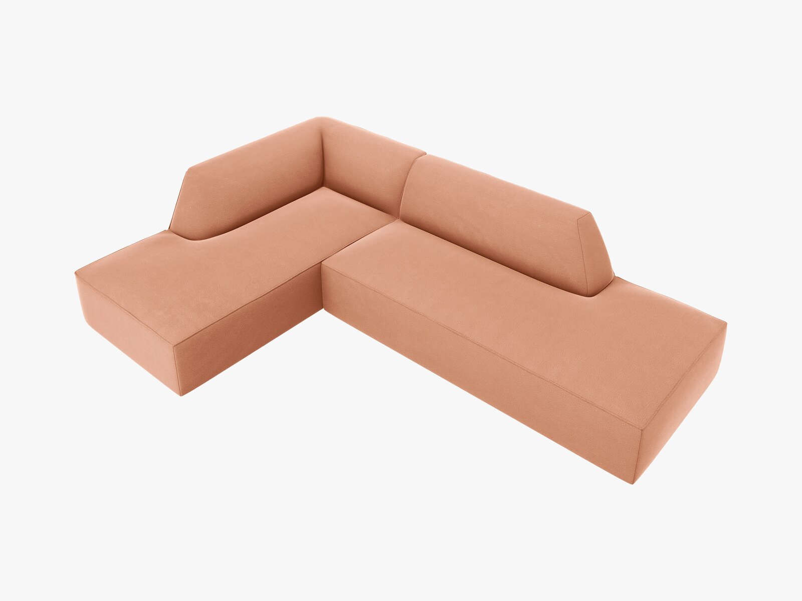 Micadoni Ecksofa Ruby 4-Sitzer Links Samt Salvador Rosa