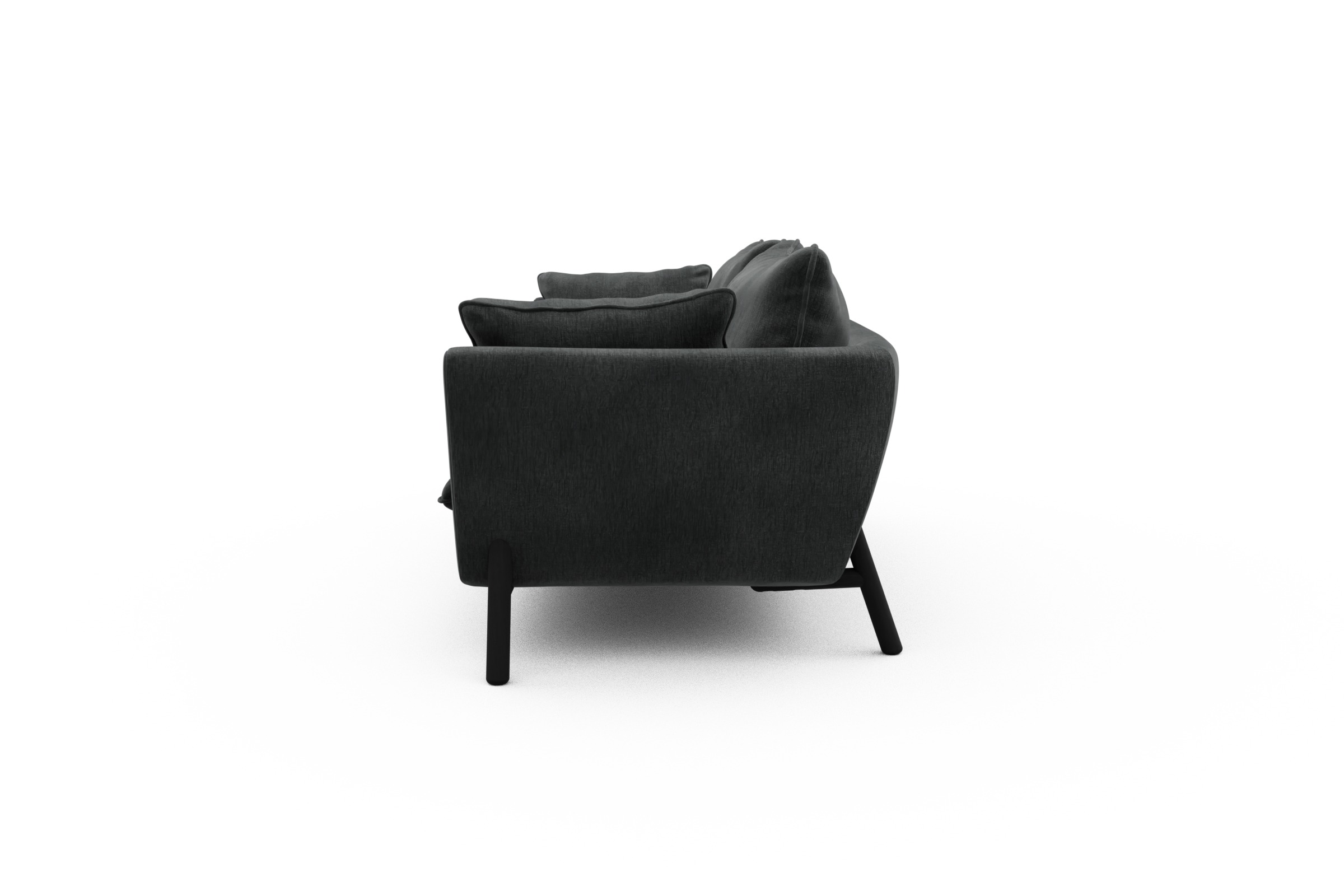 Sofa Emil PREMIUM 3-Sitzer Beinfarbe Eiche Schwarz Smooth-Deep-Warm-Grey