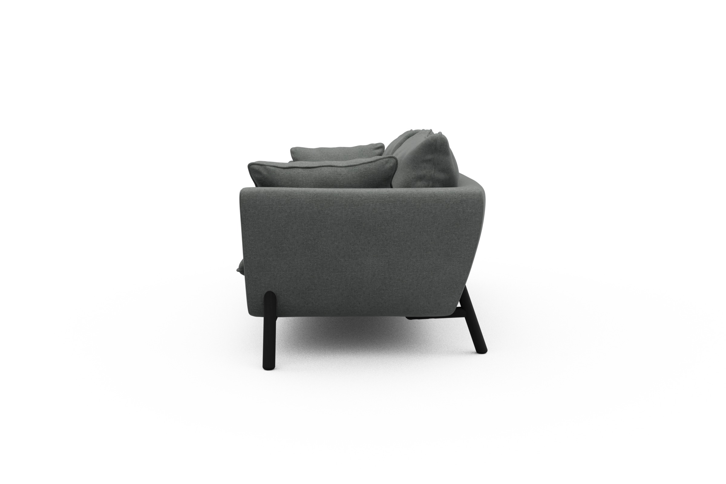 Sofa Emil PREMIUM 3-Sitzer Beinfarbe Eiche Schwarz Satya-Steel