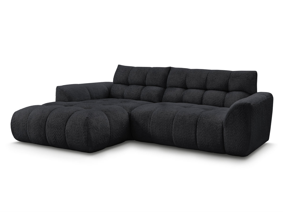 Bobochic Jaya Ecksofa Chenille Schwarz Ecke links