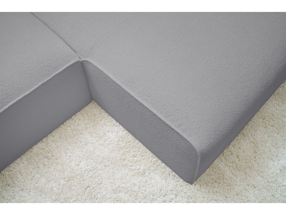 Bobochic Megeve Ecksofa Bouclé-Stoff Hellgrau Ecke rechts