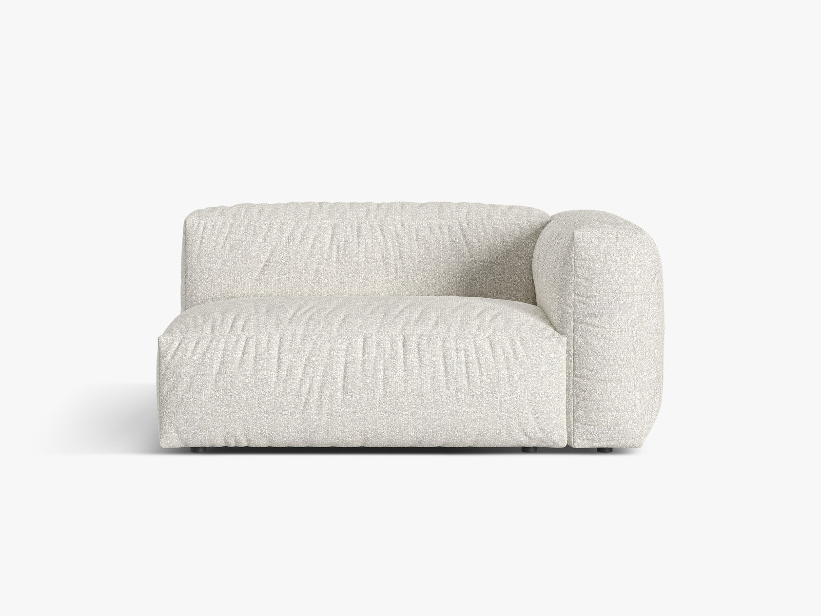 Micadoni Eckmodul Martina 1-Sitzer Groß Boucle Monet Grau Beige Melange Rechts