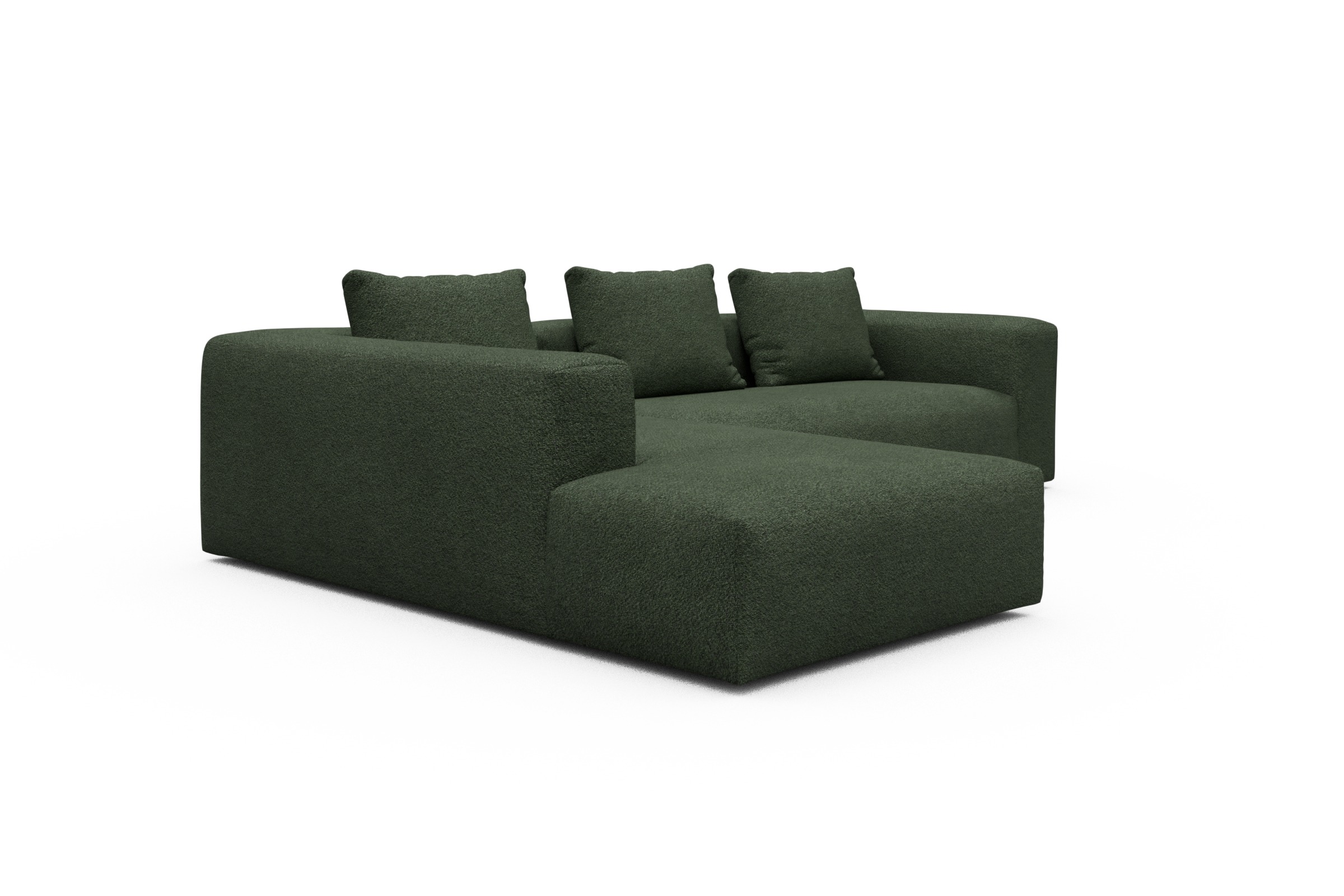 Ecksofa Fred Relax-Ecke links mit 2,5-Sitzer Vanora-Deep-Green