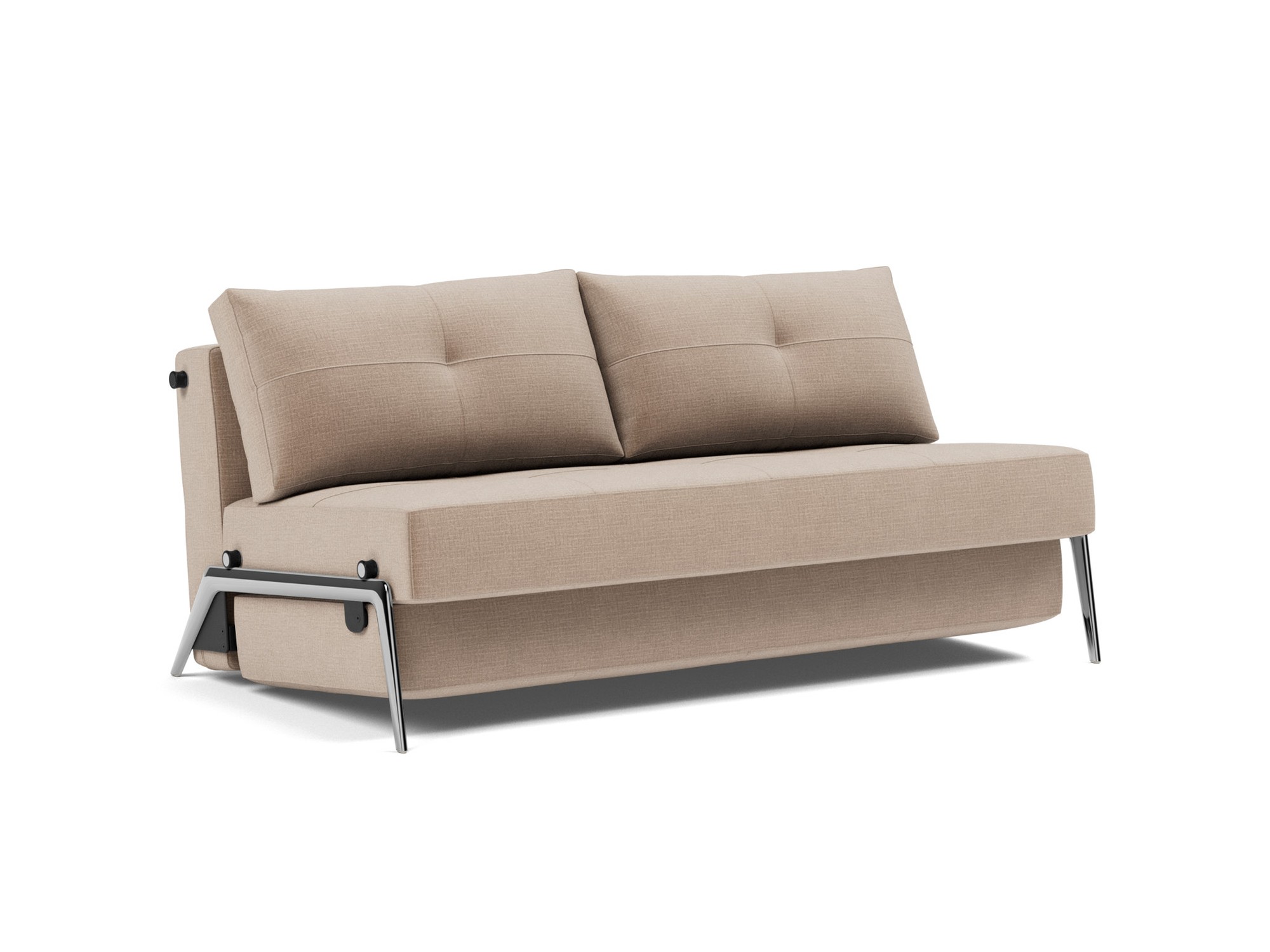 Schlafsofa Cubed 160 Chenille Esina 417-Mocha Beine Aluminium