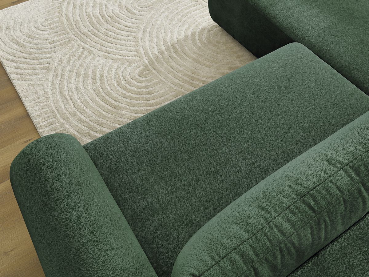 Bobochic Lucien Ecksofa mit Schlaffunktion und Bettkasten 296 × 198 cm Stoff Grün Ecke links