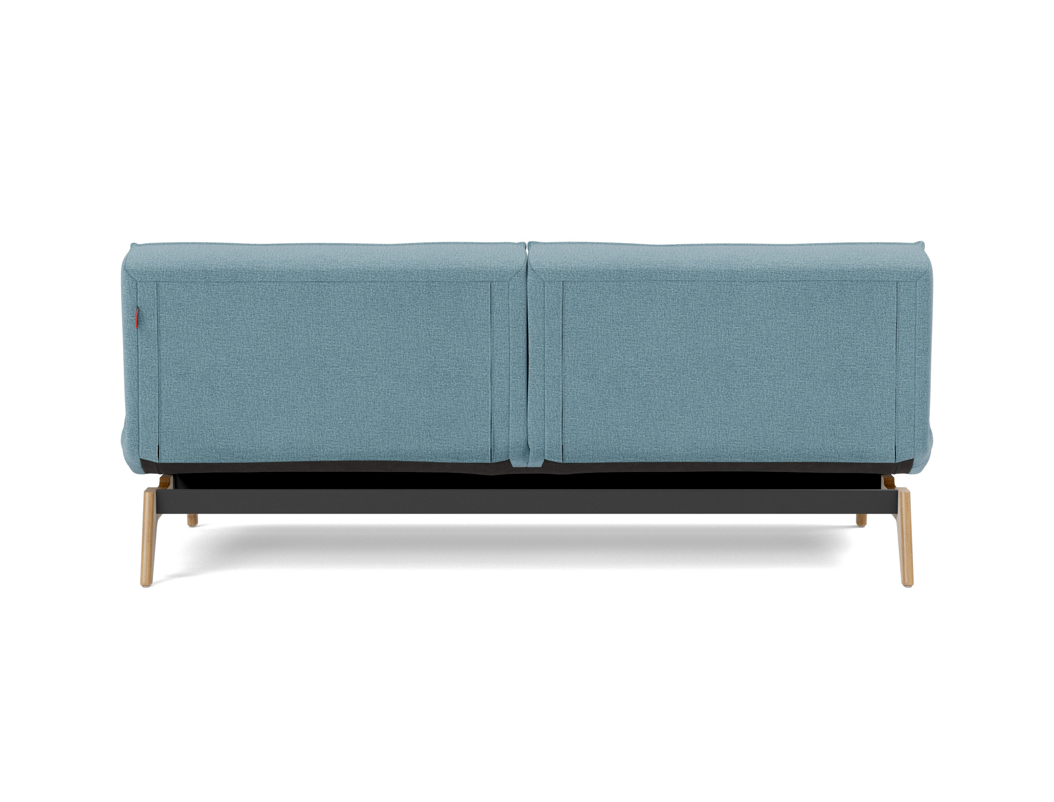 Schlafsofa Splitback Flachgewebe Mixed Dance 525-Light-Blue Beine Eiche