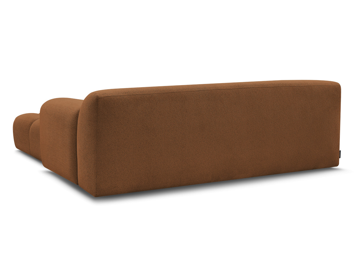 Bobochic Melisse Sofa 3-Sitzer mit Pouf Melange-Stoff Orange