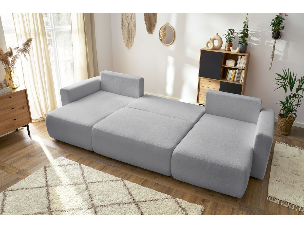 Bobochic Envy Wohnlandschaft Bouclé-Stoff Hellgrau