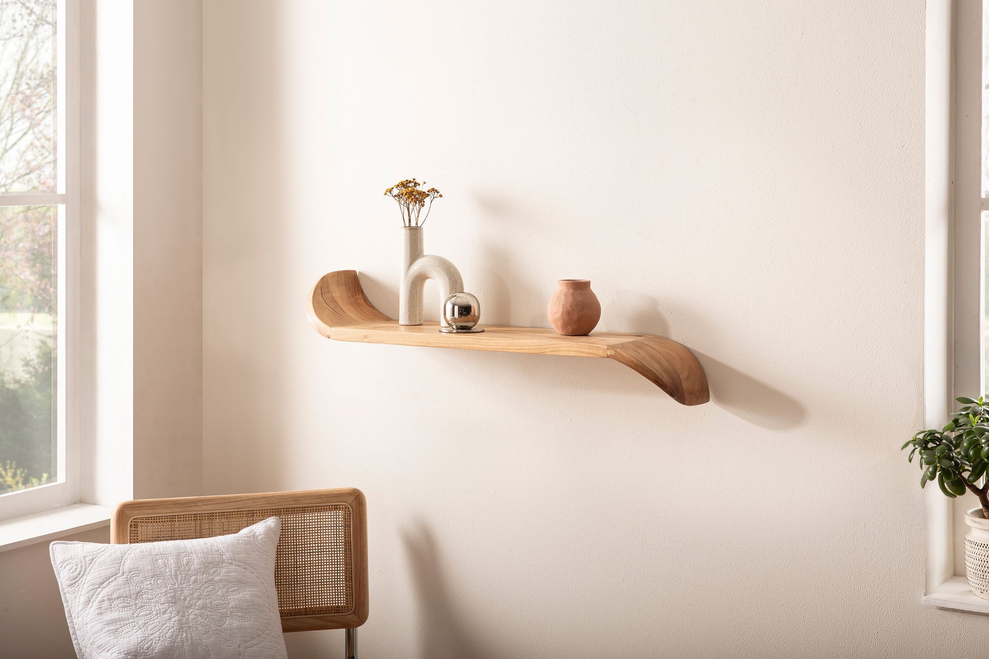 Wandregal Klepp Mango Massivholz Braun Breite 60 cm