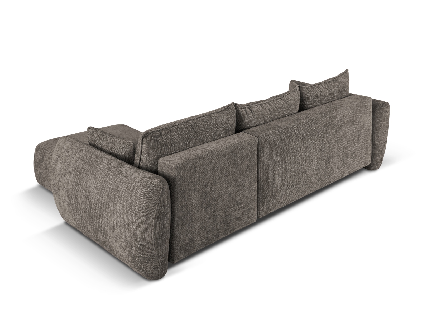 Cosmopolitan Design Ecksofa Matera 4-Sitzer mit Schlaffunktion Chenille Eden Hellgrau Rechts