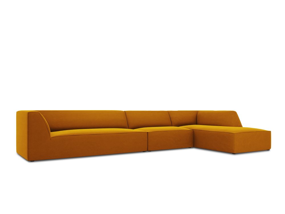 Cosmopolitan Design Ecksofa Siena 5-Sitzer Samt Salvador Gelb Rechts