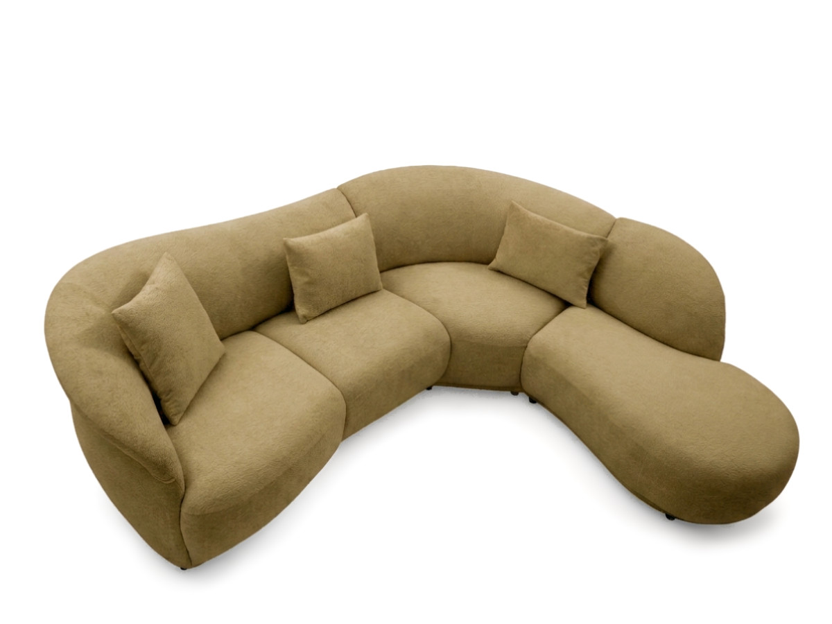 Bobochic Nora Ecksofa Chenille Hellbraun Ecke rechts