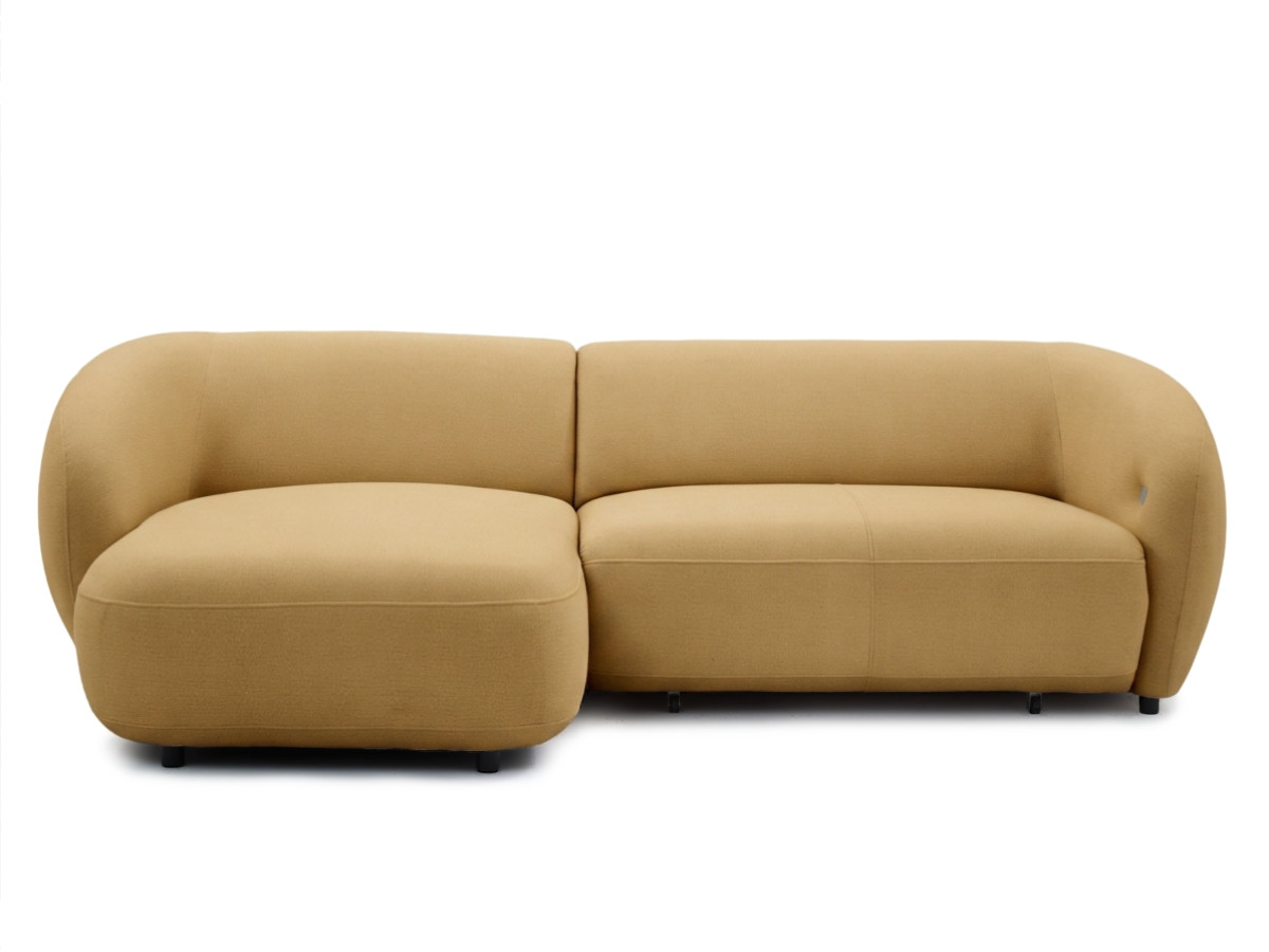 Bobochic Halo Ecksofa mit Schlaffunktion Stoff Gelb Ecke links