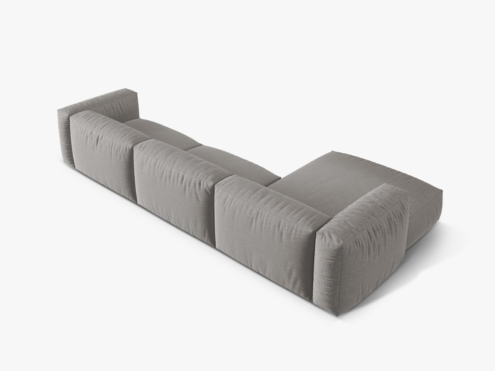 Micadoni Ecksofa Martina 3-Sitzer Links Strukturierter Stoff Boston Hellgrau