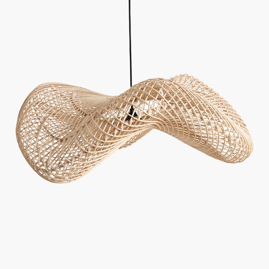 Raw Materials Wave Rattan-Hängeleuchte L Ø 71x26cm