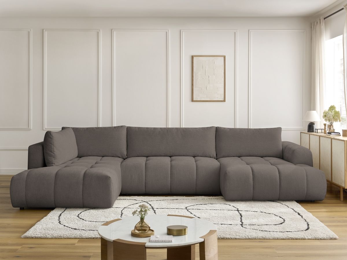 Bobochic Fuji Wohnlandschaft Stoff Taupe Ecke rechts