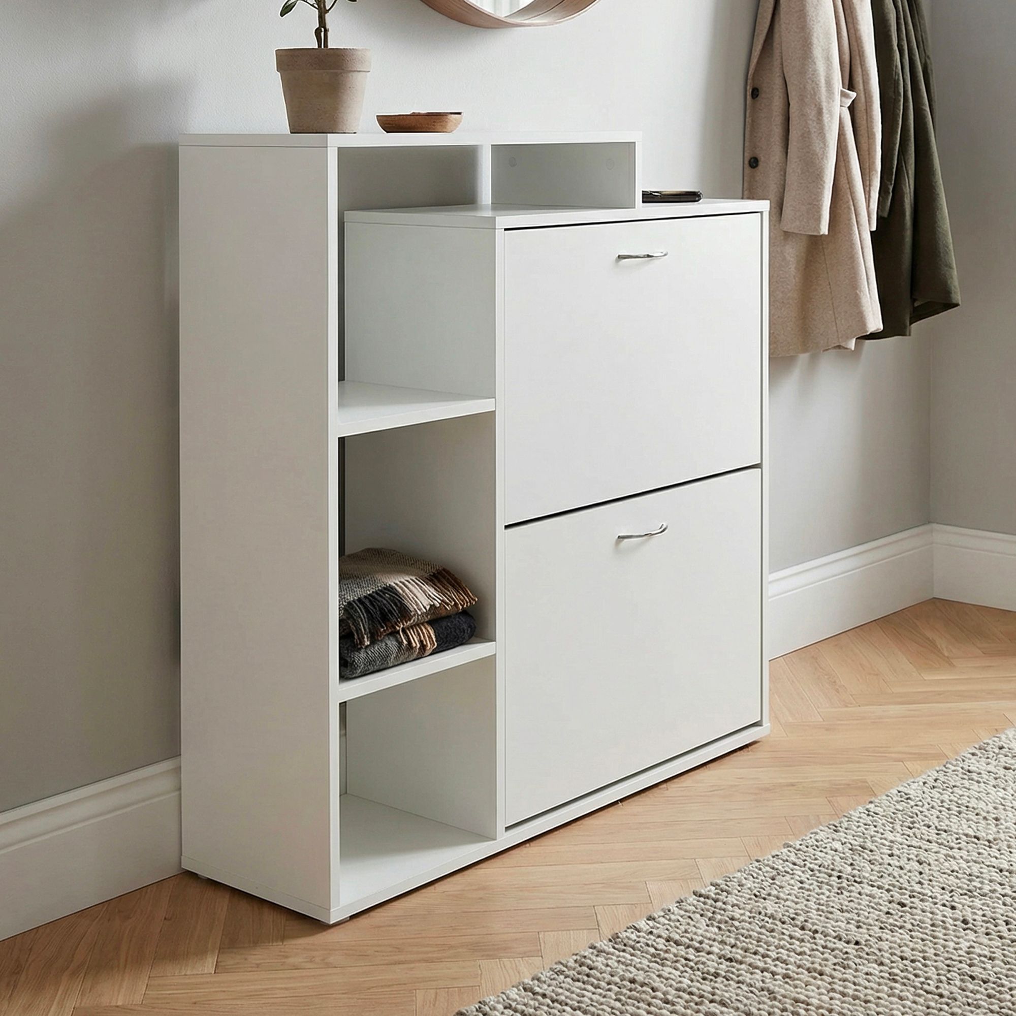 Schuhkommode Ulsvag Weiß 85 × 24 × 93 cm