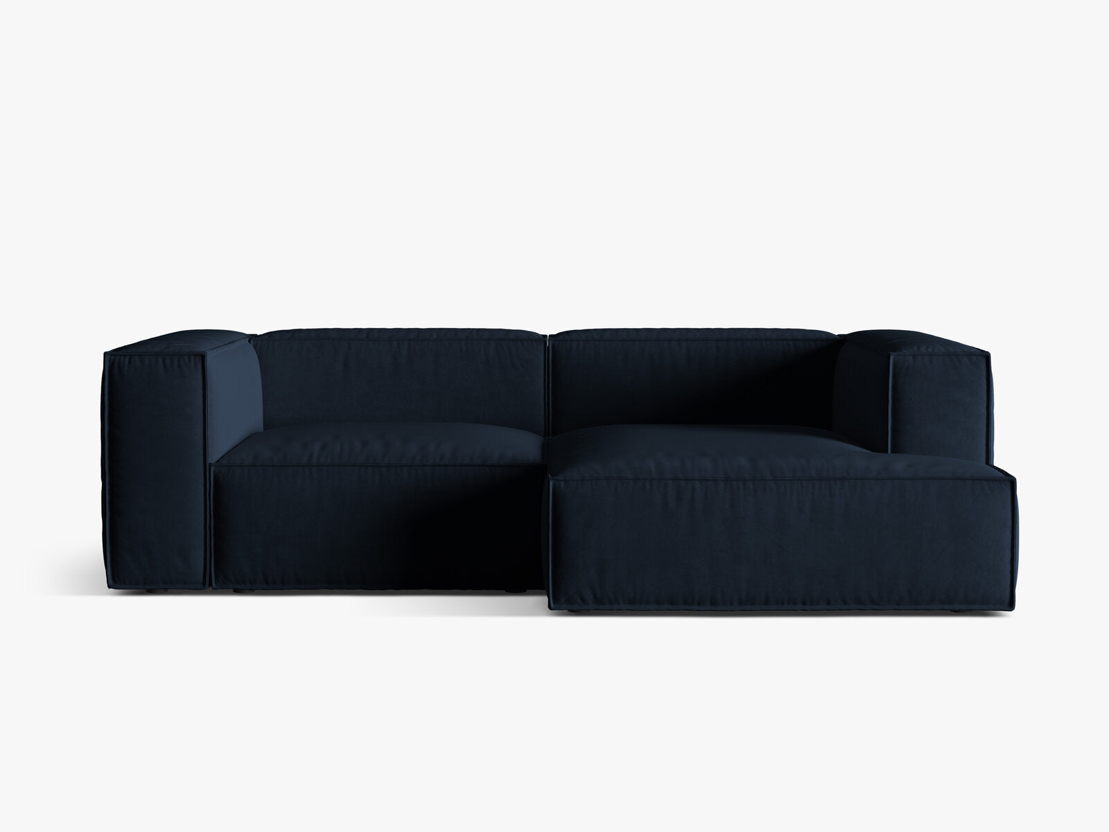 Micadoni Ecksofa Nuria 3-Sitzer Rechts Samt Dunkelblau