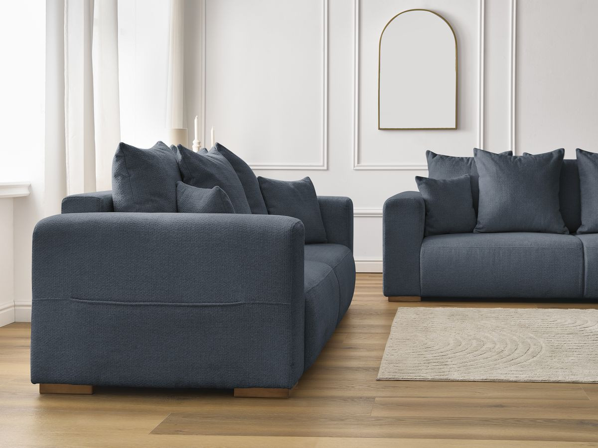 Bobochic Sidonie Sofa 5-Sitzer Melange-Stoff Dunkelblau