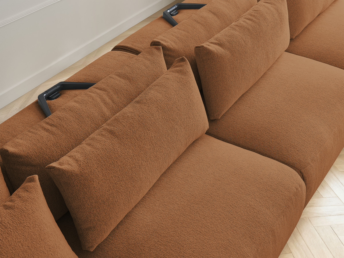 Bobochic Jana Wohnlandschaft mit kleinem Pouf Melange-Stoff Orange